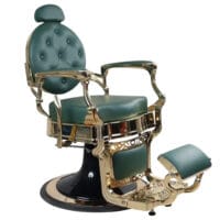 Barber Chair FR-58022-HC | Gold Frame | Amsterdam Green (026)